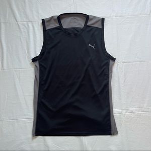 Puma Sleeveless Training Tee Black & Gray